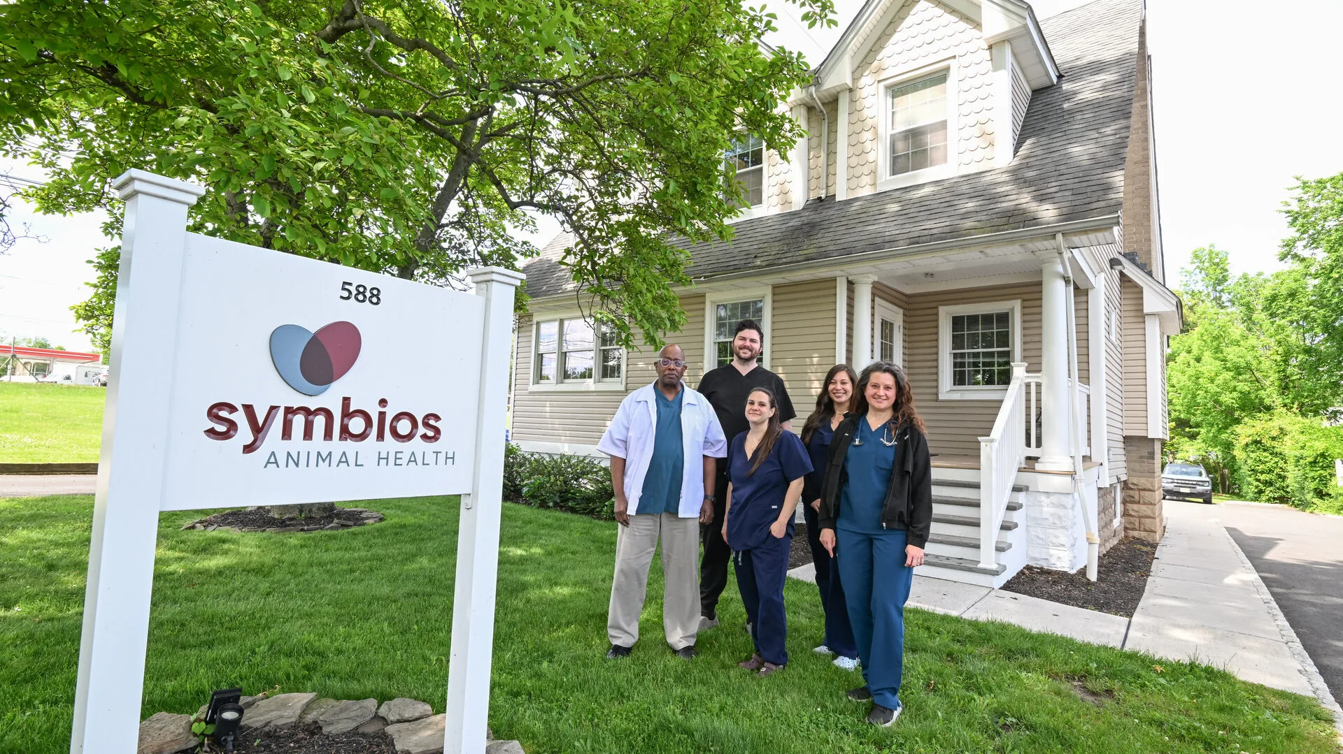 The Symbios Animal Health Chatham team outside the hospital